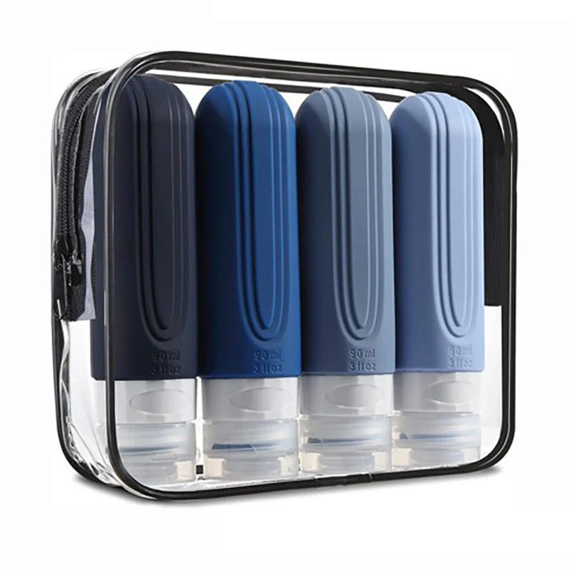 ✈️🧴 3oz Silicone Travel Cosmetic Bottles Set | Leakproof Refillable Shampoo, Lotion & Conditioner Containers (Multicolor)