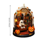 Halloween Ghost Reading Ornament – Spooky Home Décor