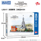 🗼🏙️ Dubai & France Micro Building Blocks – Eiffel Tower & Burj Khalifa Famous Landmark 3D Mini Brick Model