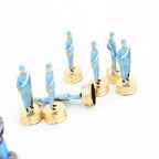 Luxury War‑Themed Metal & Resin Chess Set ♟️ | Hand‑Painted Knights on Leather Board | 32‑Piece Strategy Gift Set 🎁