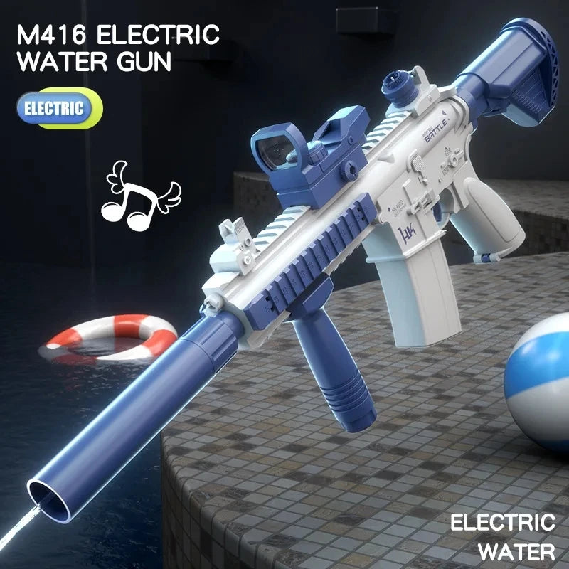 Electric Water Blaster Pistol – Full Automatic Water Toy with Drum Tank | High‑Power Outdoor Beach Water Gun for Summer Fun (14+)