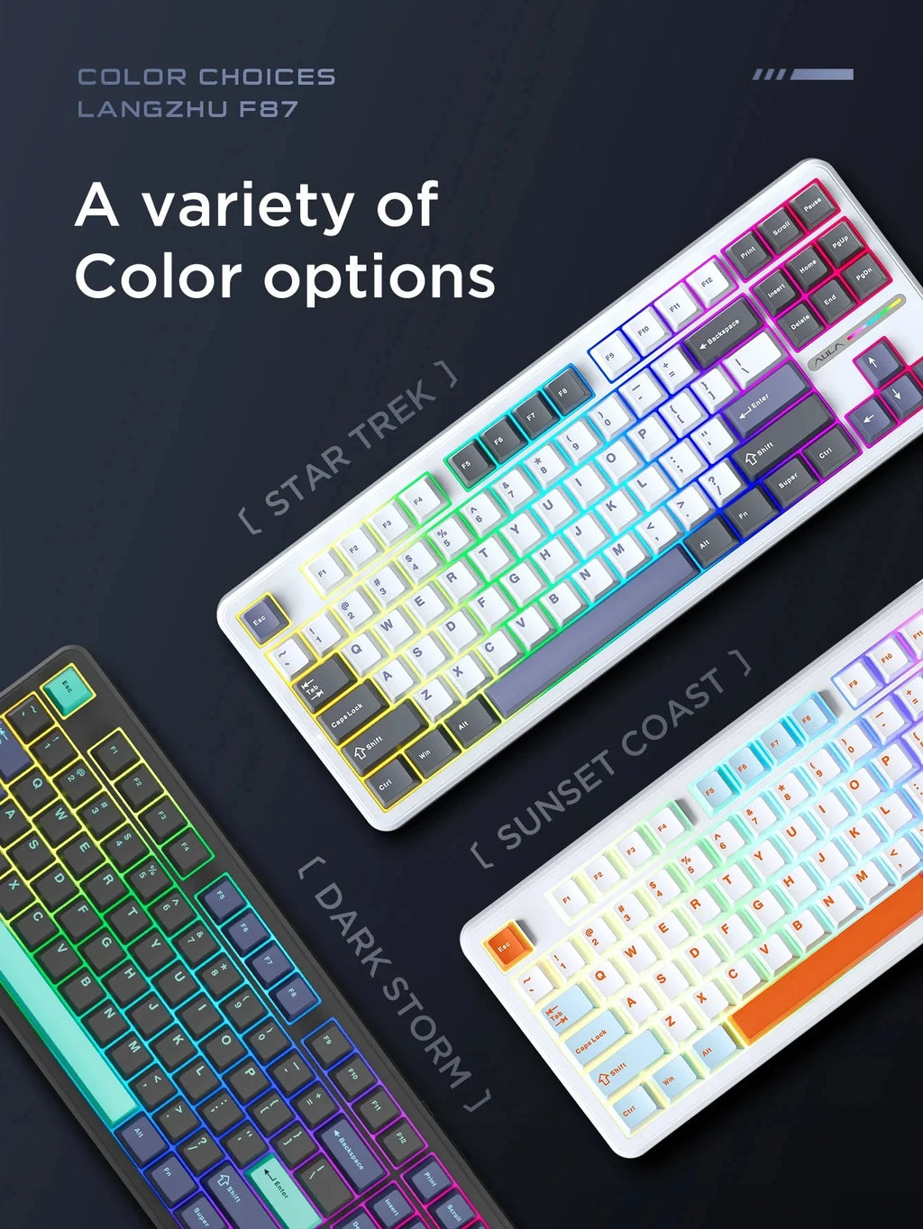 AULA F87 Pro Mechanical Keyboard – Tri-Mode Wireless RGB 87-Key