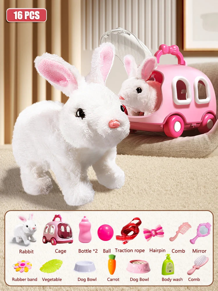 🐰🎶 Walking Rabbit Plush Toy – Interactive Moving & Sound Bunny That Dances | Educational Crawling Toy for Kids 3+