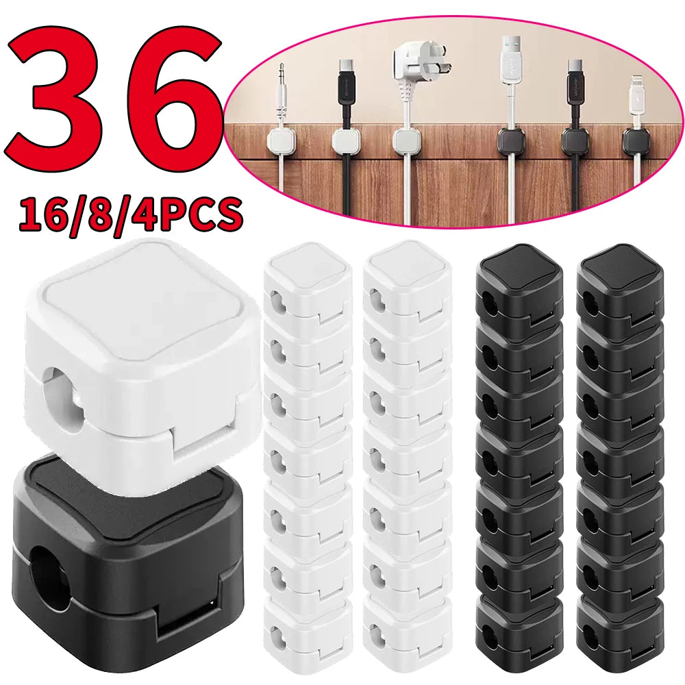 🧲🔌 Magnetic Cable Clips – Smooth Adjustable Cord Holder (4/8/16/36PCS)