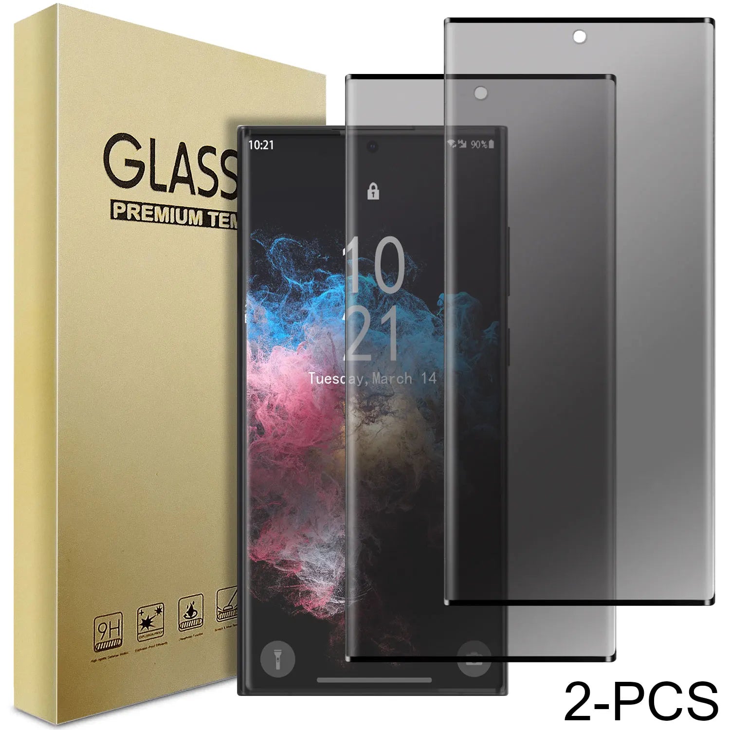 2-Pack Privacy Tempered Glass Screen Protector for Samsung Galaxy S22 Series