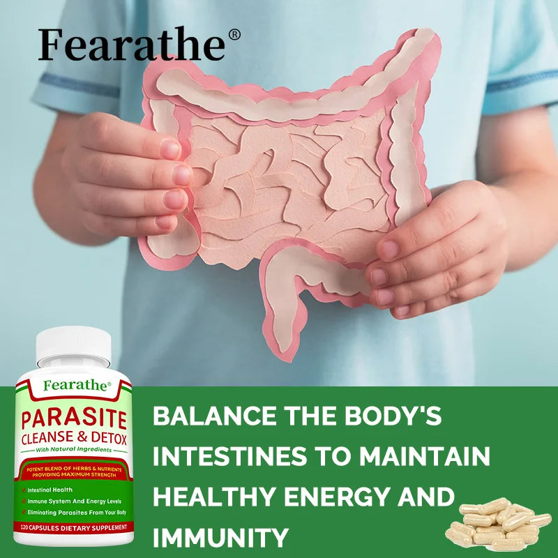 🌿 Parasite Cleanse – Natural Herbal Gut Support | Bowel & Digestive Cleanse | Detox & Immune Support | 30/60/120 Capsules