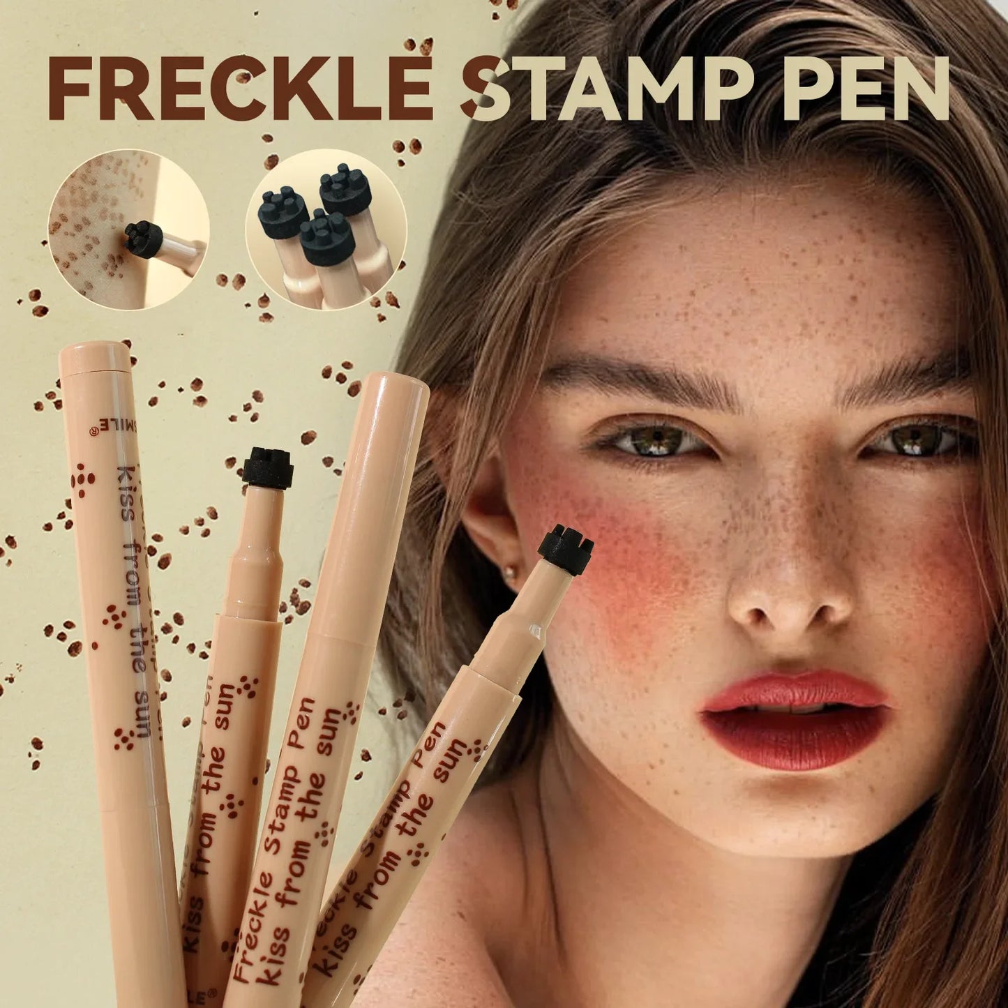 ✨🤎 Freckle Pen Natural Fake Freckles Makeup | Waterproof Freckles Stamp Pen 💫 | Light & Dark Brown Long-Lasting Dot Spot Pen