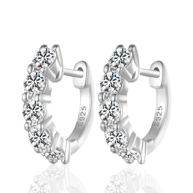 ✨💎 3MM D Color Moissanite Hoop Earrings 🤍 | White Gold Plated 925 Sterling Silver Earrings for Women 👰 | Wedding & Party Fine Jewelry