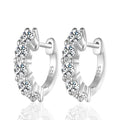 ✨💎 3MM D Color Moissanite Hoop Earrings 🤍 | White Gold Plated 925 Sterling Silver Earrings for Women 👰 | Wedding & Party Fine Jewelry