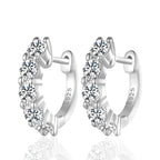 ✨💎 3MM D Color Moissanite Hoop Earrings 🤍 | White Gold Plated 925 Sterling Silver Earrings for Women 👰 | Wedding & Party Fine Jewelry