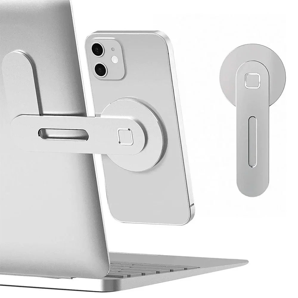 Magnetic Laptop Phone Holder – Slim Foldable Side Mount