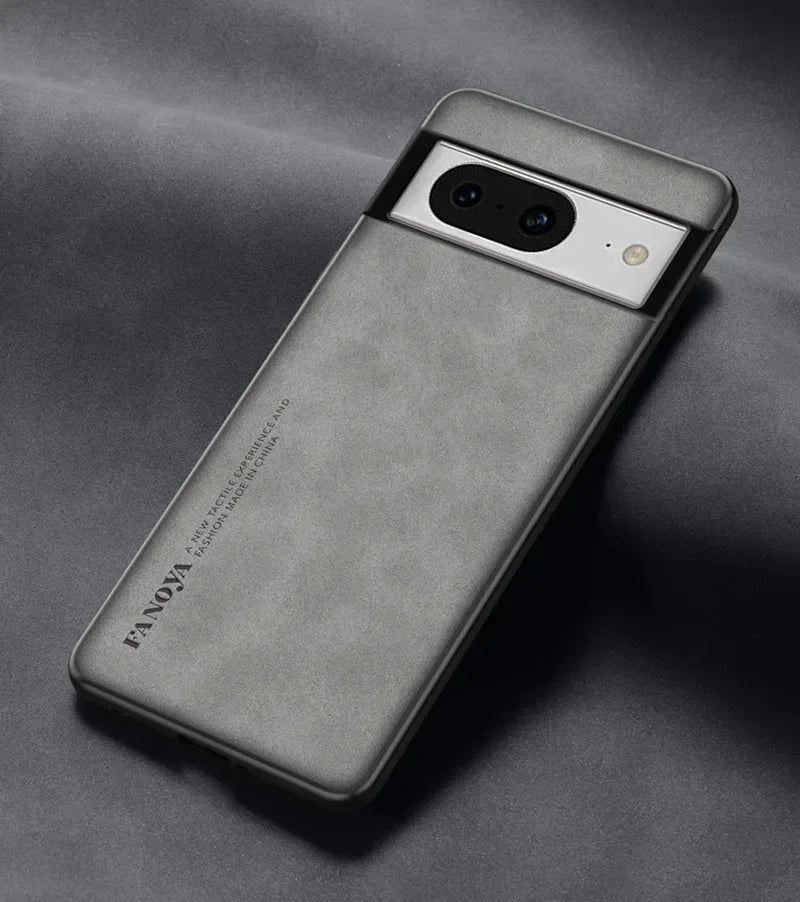 Sheepskin Leather Silicone Bumper Case for Google Pixel Series