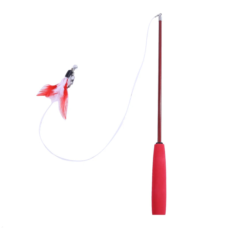 🎣🐾 Telescopic Cat Teaser Wand – 3-Section Fishing Pole Stick
