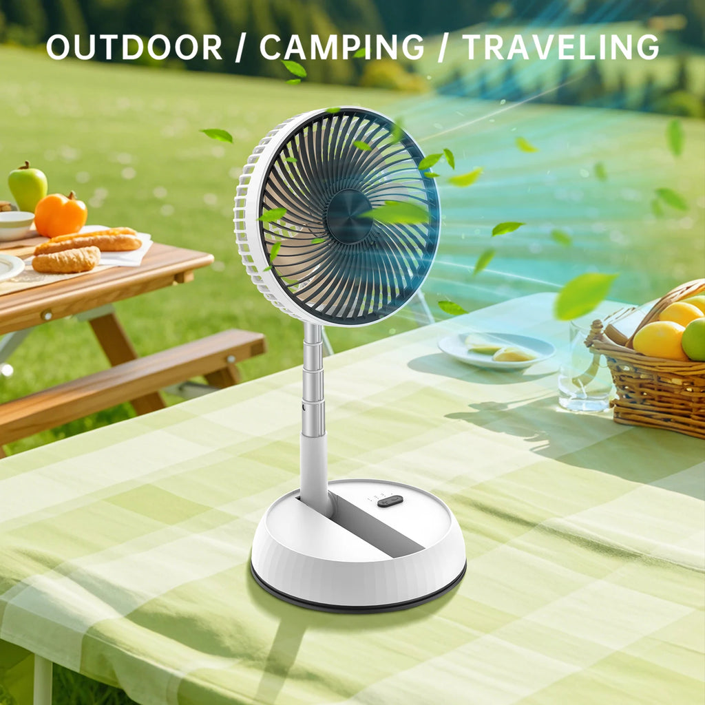 🌬️🌀 Portable Oscillating Standing Fan – Rechargeable with Remote