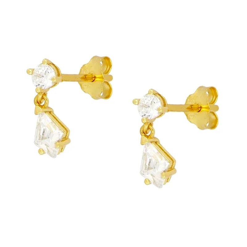 ✨💎 925 Silver Ear Needle Crystal Star Stud Earrings 💖 | Heart Chain Tassel Pendant Earrings for Women 👰 | Party & Wedding Jewelry Accessories 🌟