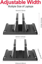 💻📚 Dual-Slot Vertical Laptop Stand – Adjustable Desktop Dock