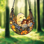 Halloween Ghost Reading Acrylic Ornament – Colorful Window Décor