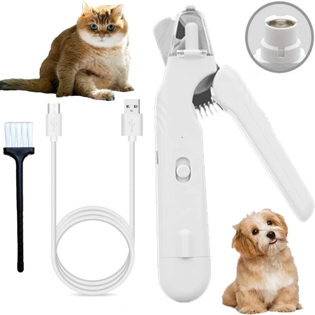 ✂️🐶🐱 Quiet Pet Nail Grinder with Dual LED Lights
