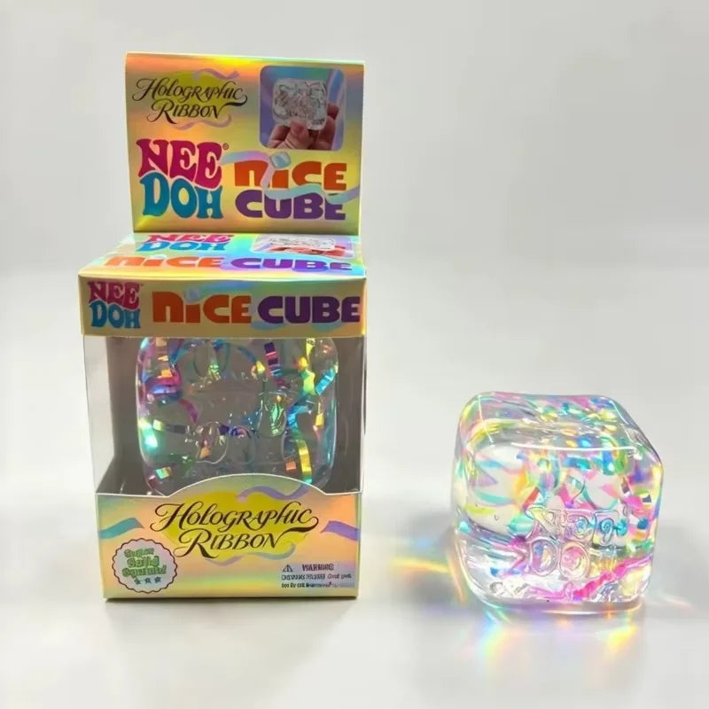 NeeDoh Holographic Ribbon Squeeze Toy – Colorful Sensory Fidget
