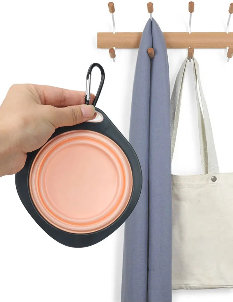 🐾🥣 Folding Silicone Pet Travel Bowl – Collapsible Outdoor Feeder