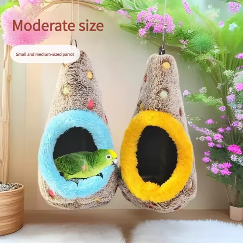 🦜❄️ Autumn Winter Plush Warm Nest for Parrots & Budgies
