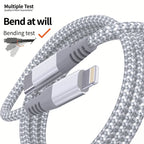 MFi Certified USB-C to Lightning Fast Charging Cable 20W – Nylon Braided (1PC / 2PCS)