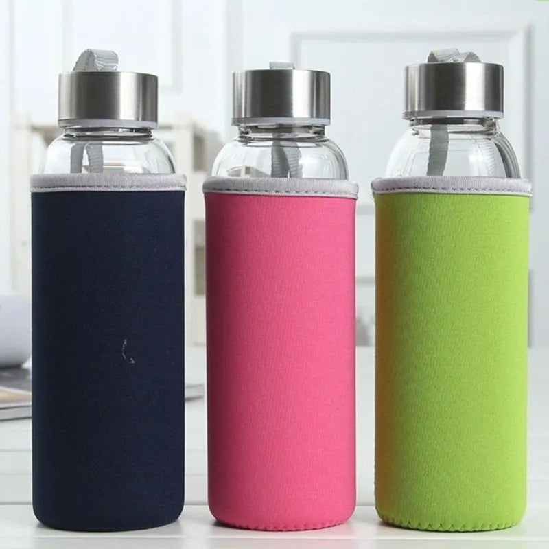 550ML Glass Travel Water Bottle – Shatterproof Portable Car Drinking Bottle 💧✨