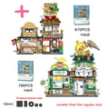 🍋🍜 Creative Mini Building Blocks – Snack Bar, Sea Fish Food House & Lemon Tea Shop DIY Puzzle Toy for Kids & Girls