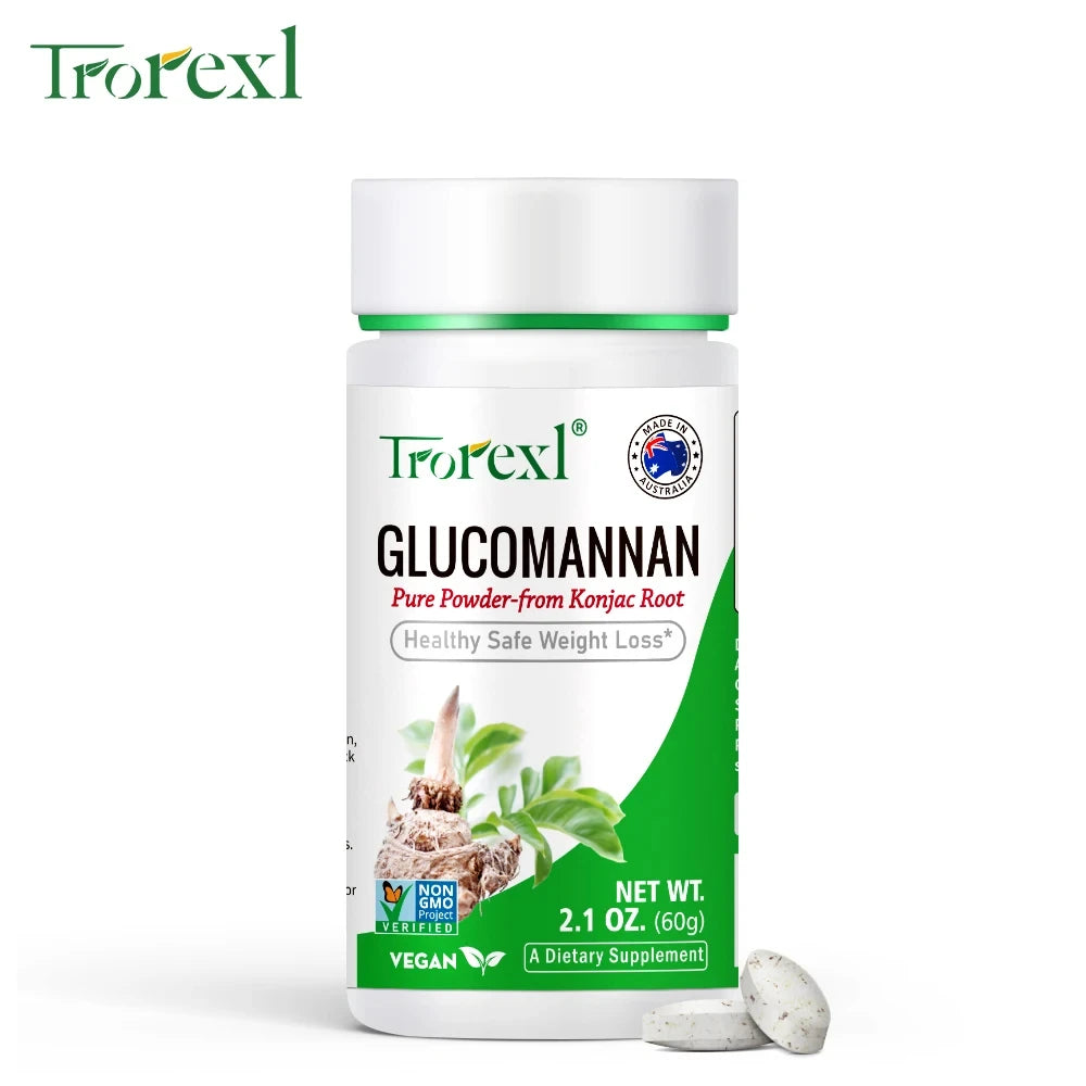 🌿💧 100PCS Glucomannan Powder – Vegan, Non-GMO, Gluten-Free Natural Weight Loss & Appetite Support