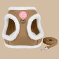 ❄️🐾 Rabbit Fur Winter Cat & Dog Harness with Leash – Reflective Adjustable Set