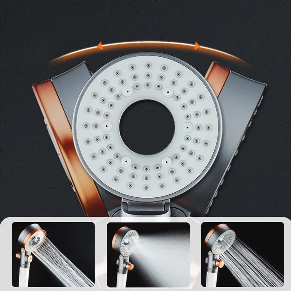 🚿💧 Double-Sided Shower Head – 3 Spray Modes Water-Saving Rainfall Shower with Filter & Booster Nozzle