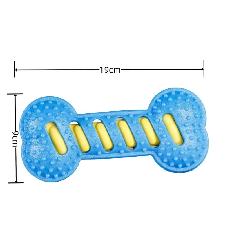 🦴🐶 Rubber Bone Dog Chew Toy – Bite Resistant Squeaky Interactive