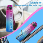 💧🔥 32oz Motivational Water Bottle – Leakproof Sport Travel Bottle