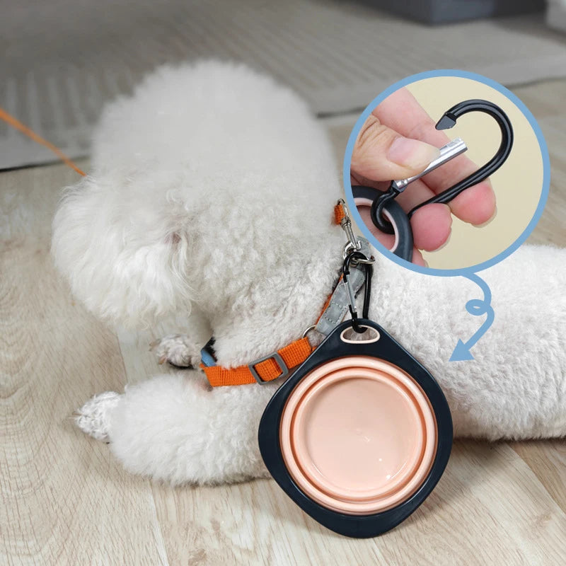 🐾🥣 Folding Silicone Pet Travel Bowl – Collapsible Outdoor Feeder