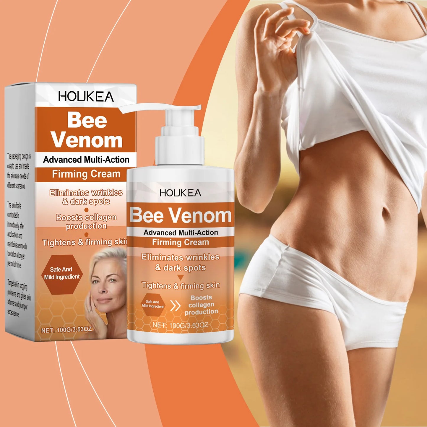 🐝✨ Bee Venom Firming Skin Tightening Cream – Body Lifting, Wrinkle-Reducing & Moisturizing Lotion