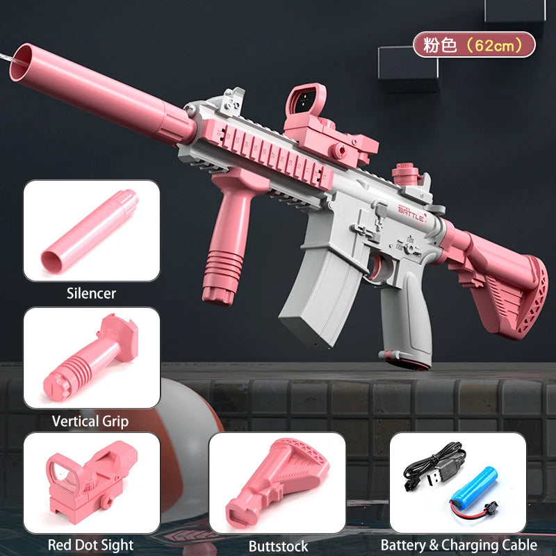 💦⚡ M416 Electric Water Gun – Full Automatic Water Pistol for Summer Beach & Outdoor Fun | Kids, Teens & Adults