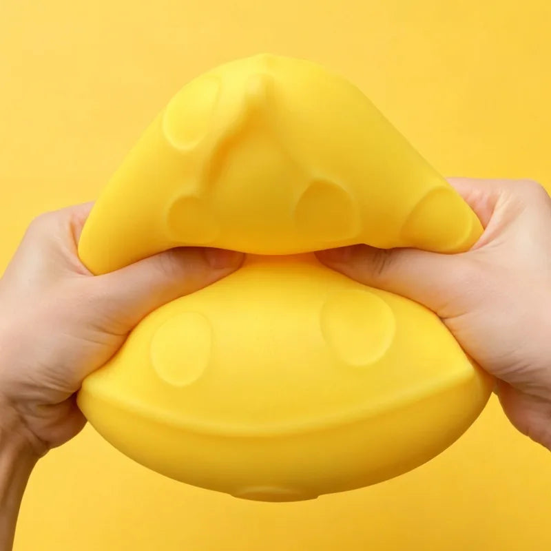 Jumbo Cheese Squishy Stress Ball – Slow-Rebound Cheese Fidget Toy