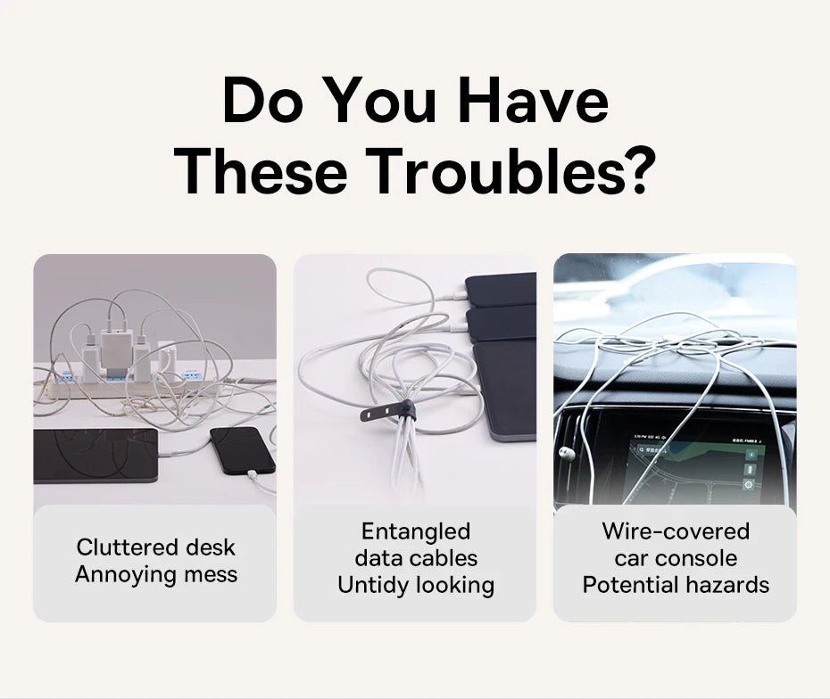 🧲🔌 Baseus Magnetic Cable Organizer Holder – Adjustable Under Desk Clip