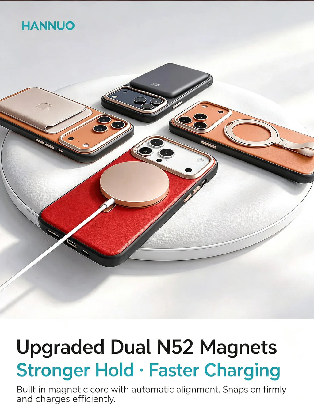 Leather iPhone Case – MagSafe Magnetic Shockproof Cover