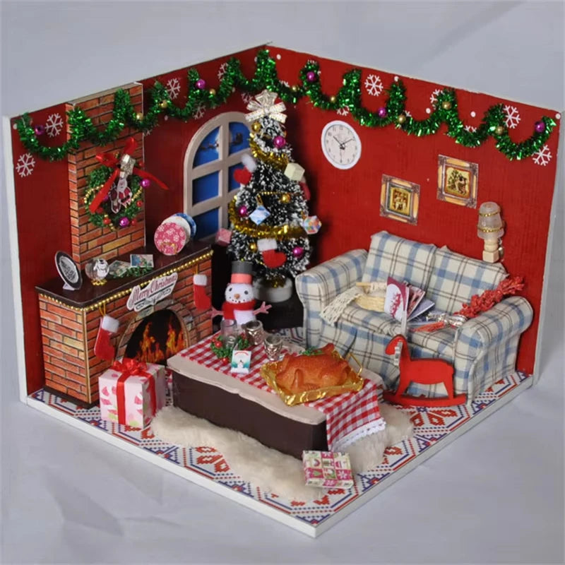 DIY Christmas Snowman Cottage Miniature Kit