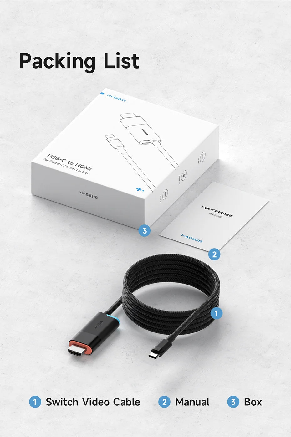 🎮🔗 Hagibis Switch 2 Dock – 4K@60Hz USB-C to HDMI with 100W PD
