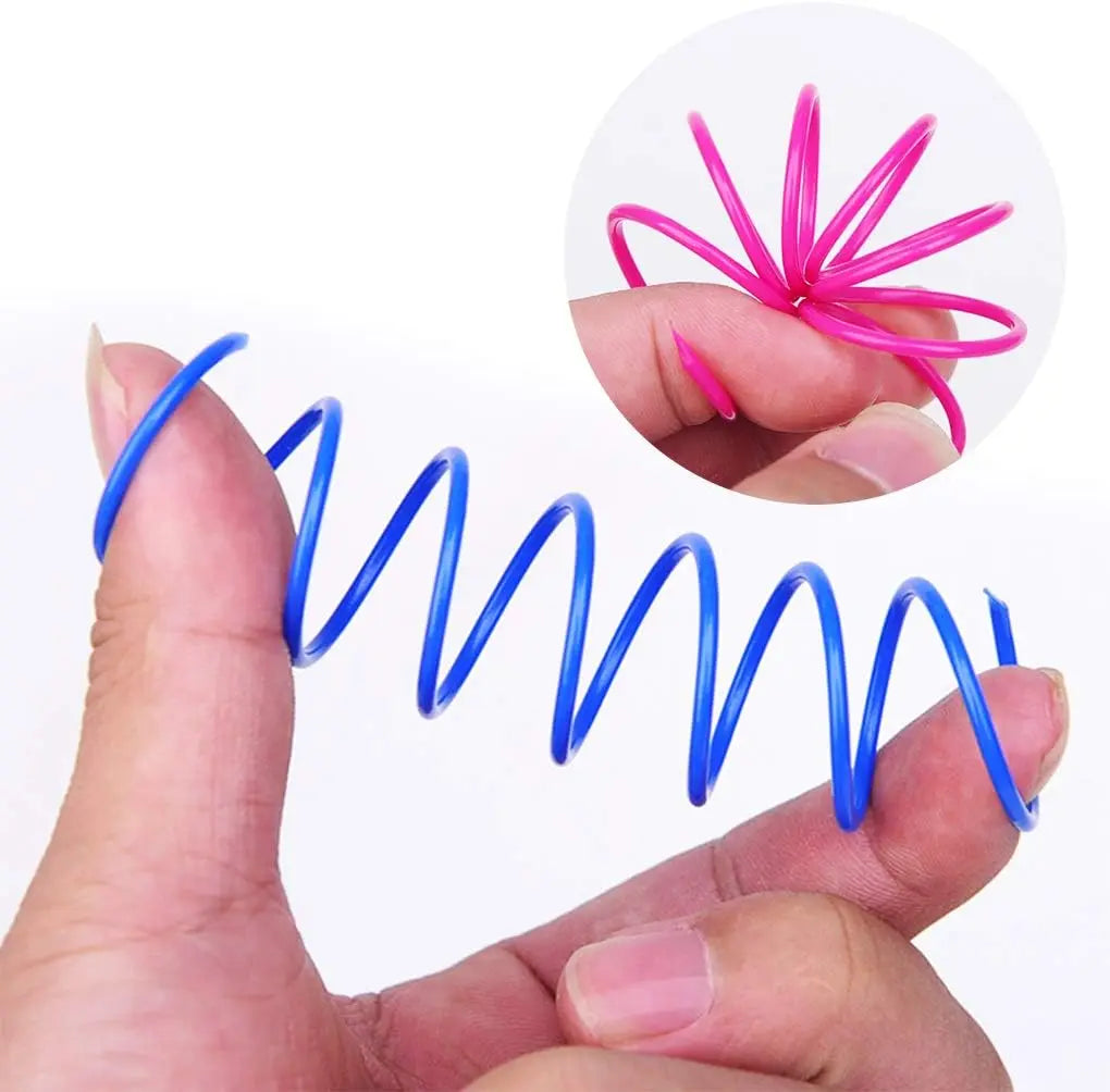 🌈🐾 Colorful Cat Spring Spiral Toys – 4/200PCS Set