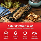 Korean Red Ginseng Supplement - Supports Overall Health, Boosts Energy Production, Relieves Stress - 120pcs