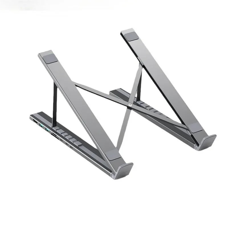 💻🔗 8-in-1 Aluminum Laptop Stand Docking Station – Type-C 4K Hub