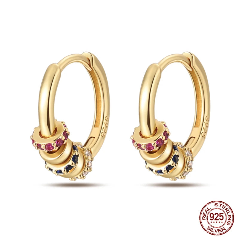 🌙⭐🐝 925 Sterling Silver Star Moon Bee Pendant Earrings ✨ | Gold-Tone Sparkling Zircon Luxury Earrings for Women 💎 | Wedding & Engagement Jewelry Gift 👰