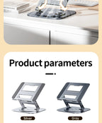💻🔄 360° Rotatable Aluminum Laptop Stand – Adjustable Desk Riser