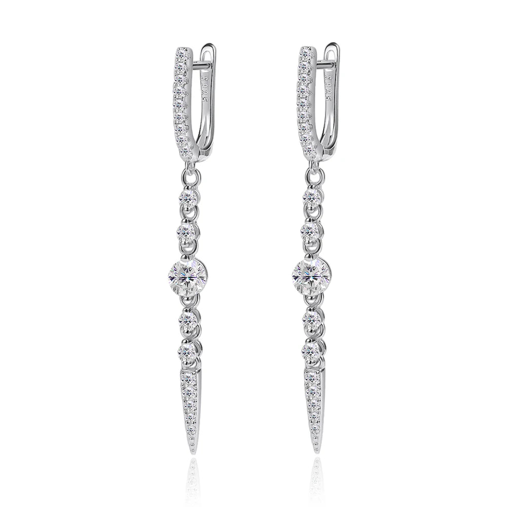 ✨💎 Serenity 1.118CT D Color Moissanite Long Tassel Earrings 🤍 | 18K Gold Plated Lab Diamond Drop Earrings 👰 | S925 Sterling Silver Luxury Jewelry for Women