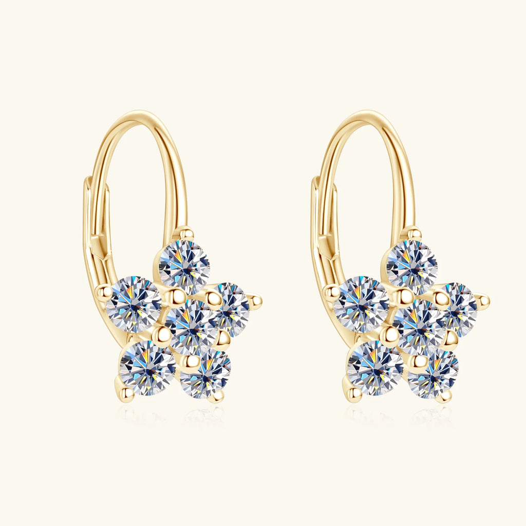 ✨💎 Moissanite Diamond Hoop Earrings 🤍 | White Gold Vermeil S925 Sterling Silver Hoops for Women & Girls 💖 | Sparkly Gorgeous Jewelry