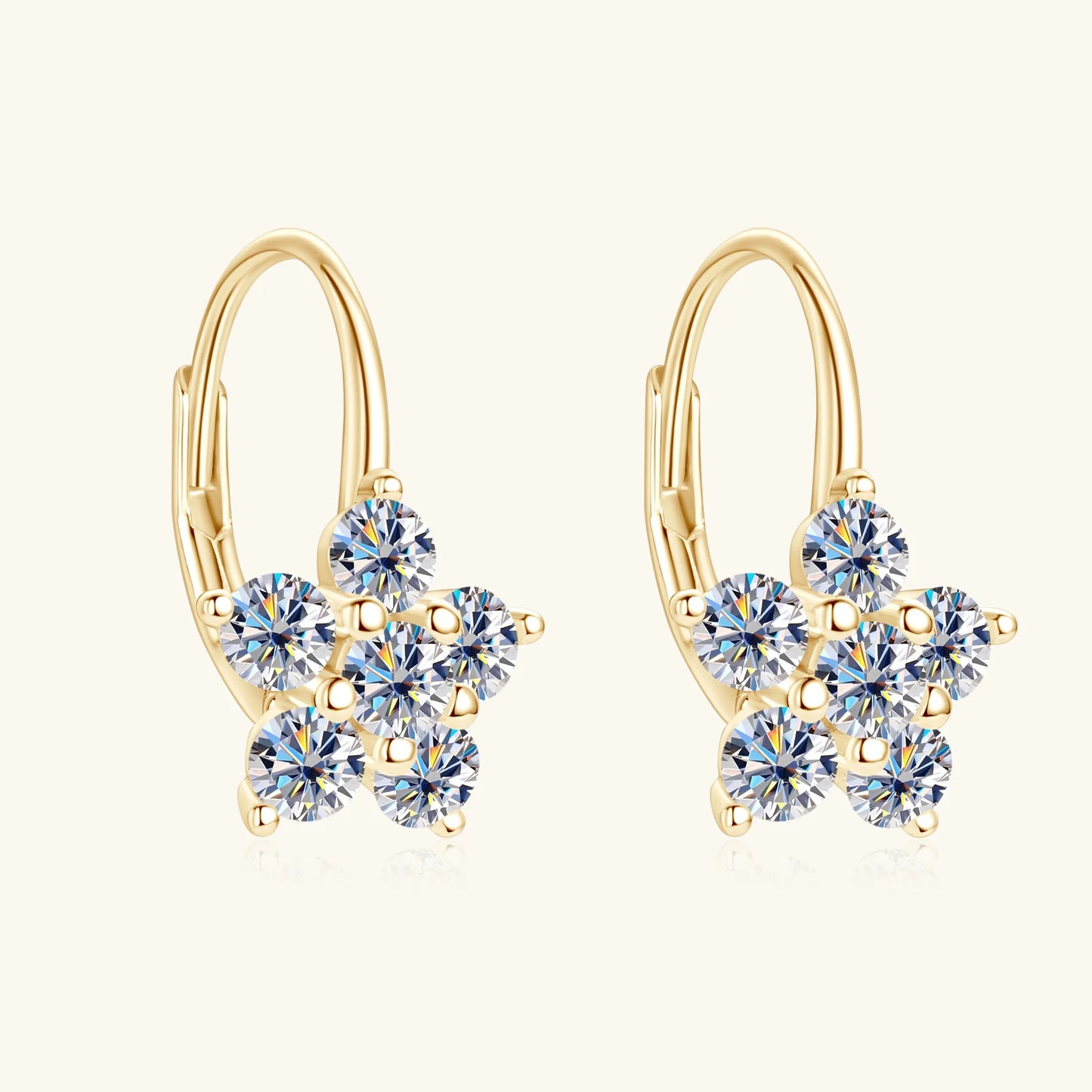 ✨💎 Moissanite Diamond Hoop Earrings 🤍 | White Gold Vermeil S925 Sterling Silver Hoops for Women & Girls 💖 | Sparkly Gorgeous Jewelry