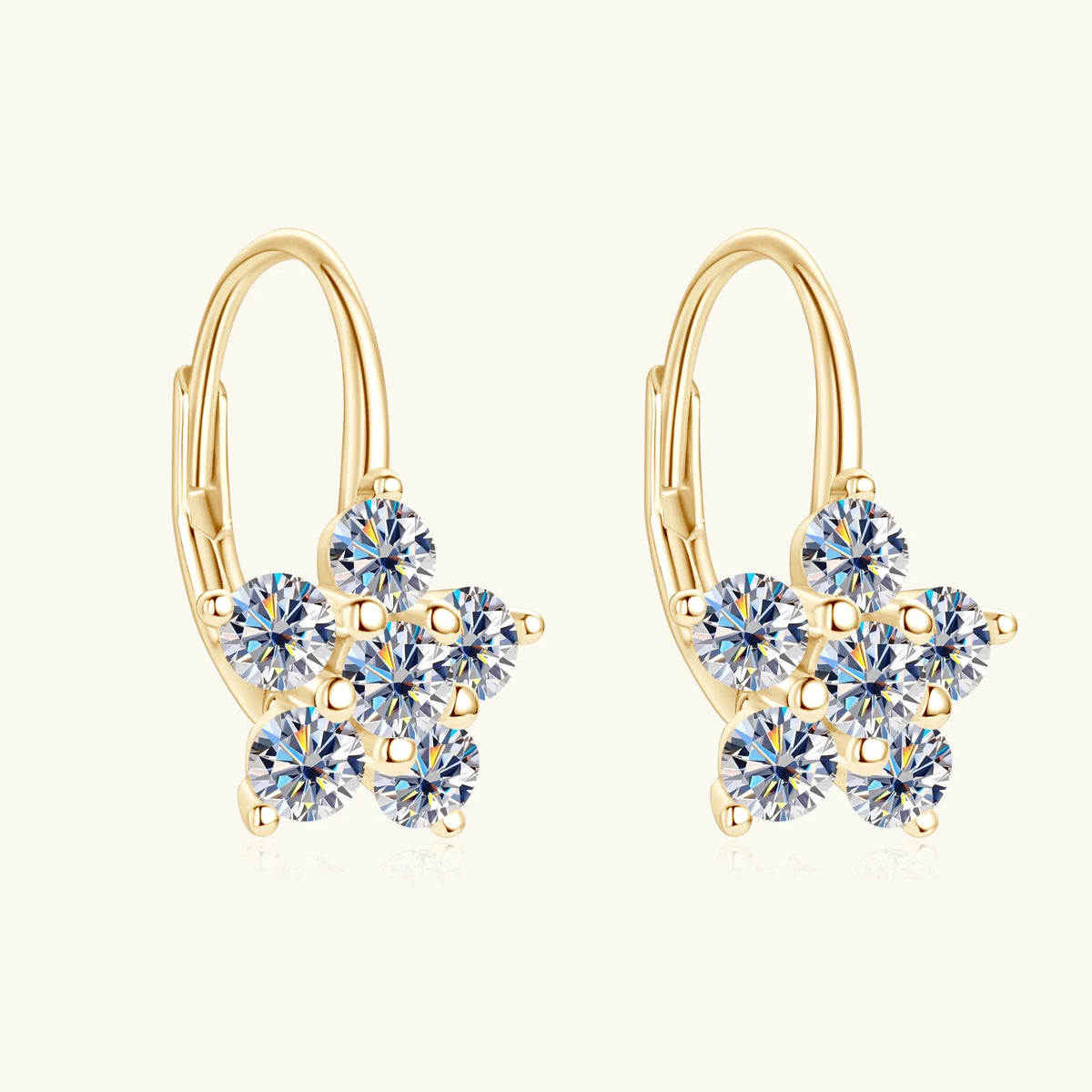 ✨💎 Moissanite Diamond Hoop Earrings 🤍 | White Gold Vermeil S925 Sterling Silver Hoops for Women & Girls 💖 | Sparkly Gorgeous Jewelry